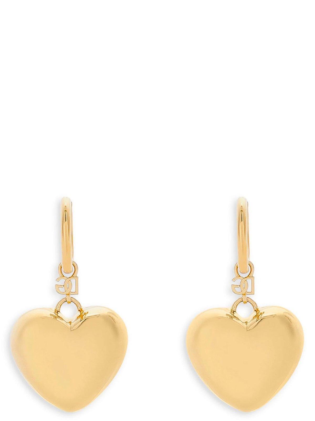 DOLCE & GABBANA Heart Drop Earrings In Golden Product Image