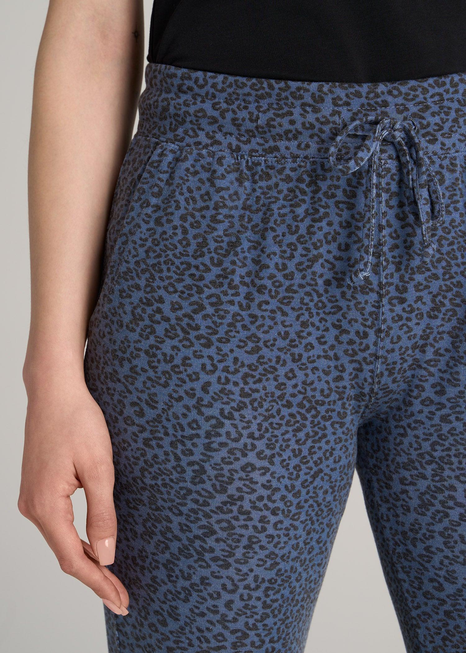 Cozy Lounge Joggers for Tall Women in Navy Leopard Product Image