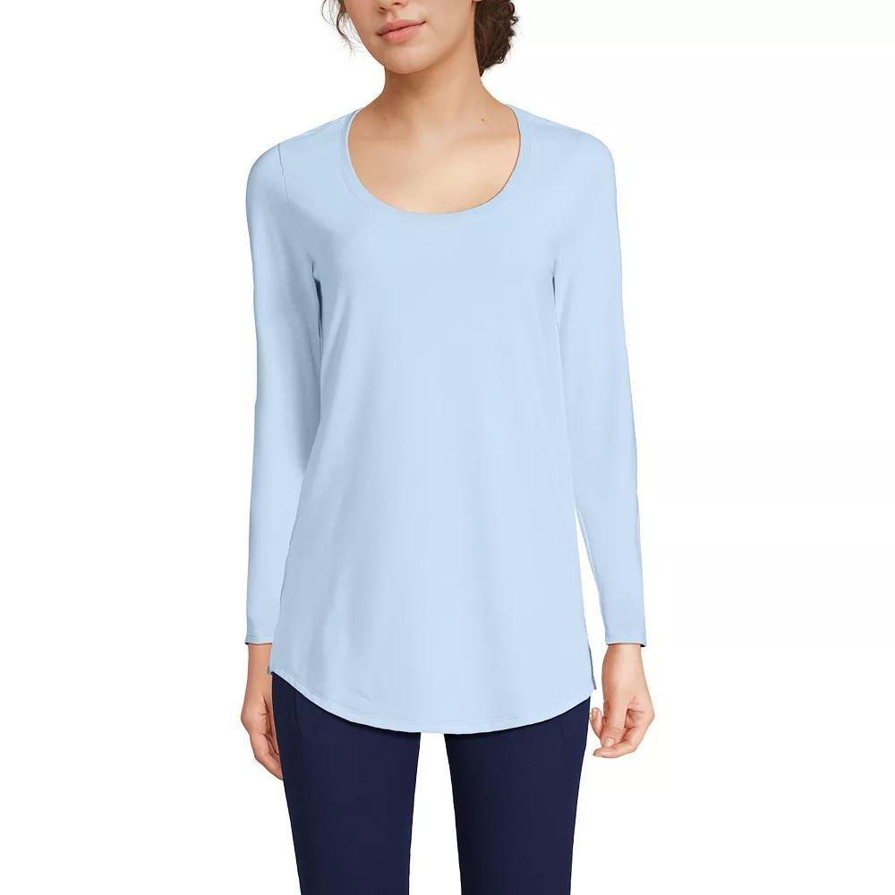 Women's Lands' End Long Sleeve Power Performance Scoop Neck Tunic Tee,  Product Image
