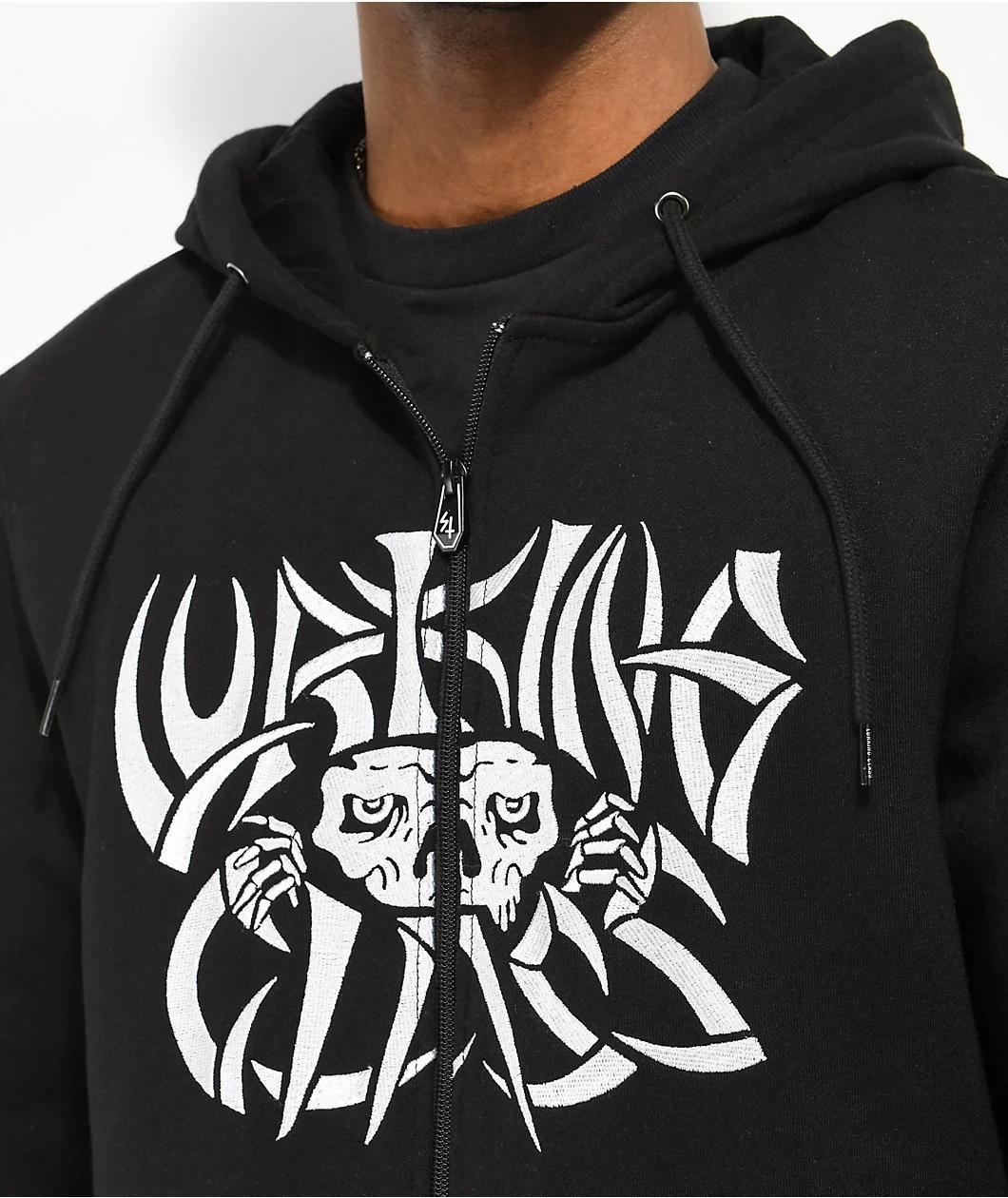 Lurking Class by Sketchy Tank Bones Black Zip Hoodie Product Image