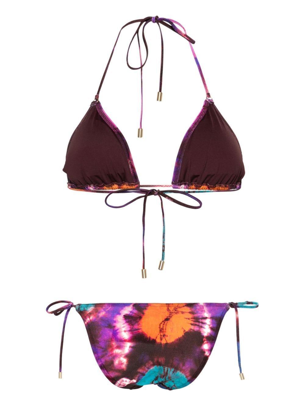 ZIMMERMANN Womens Tie Dye Multi Acadian Tie-dye Triangle Bikini Set In Multicolor Product Image