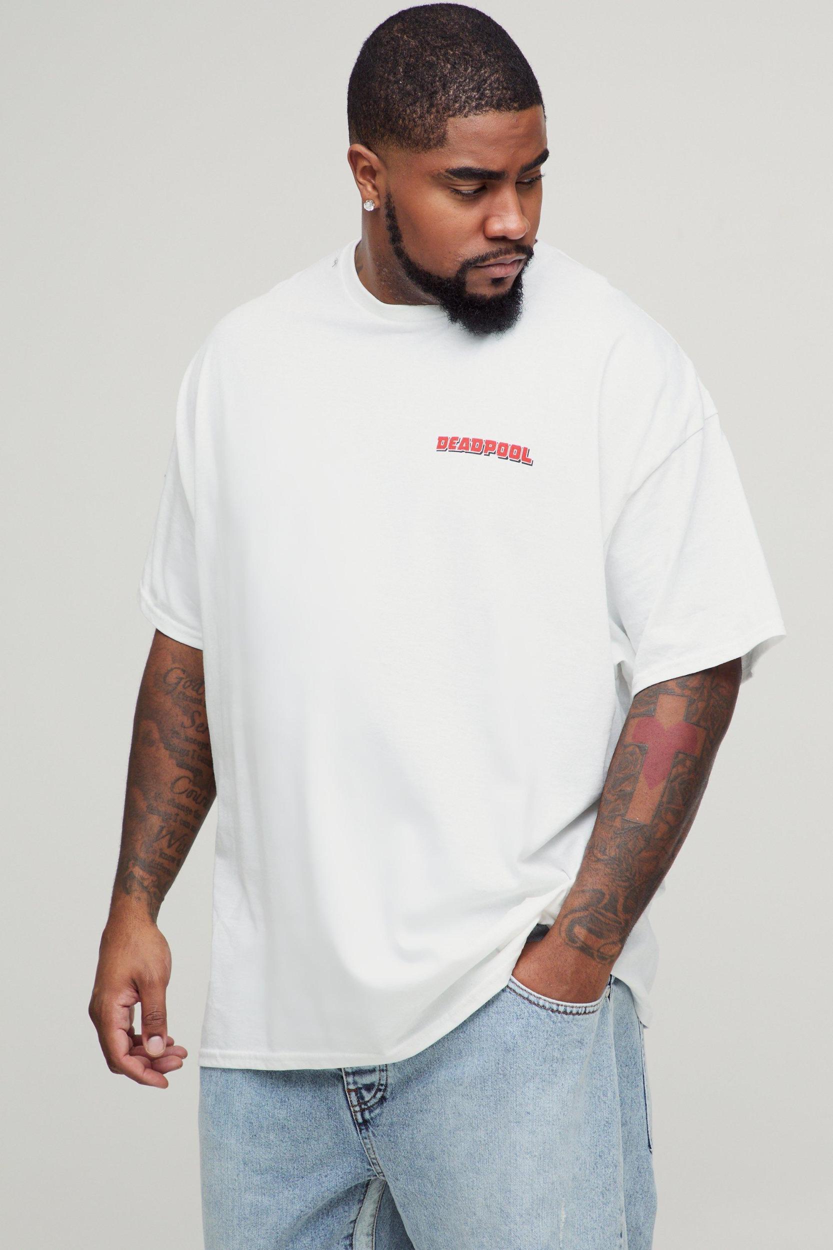 Plus Oversized Deadpool License Print T-Shirt | boohooMAN USA Product Image