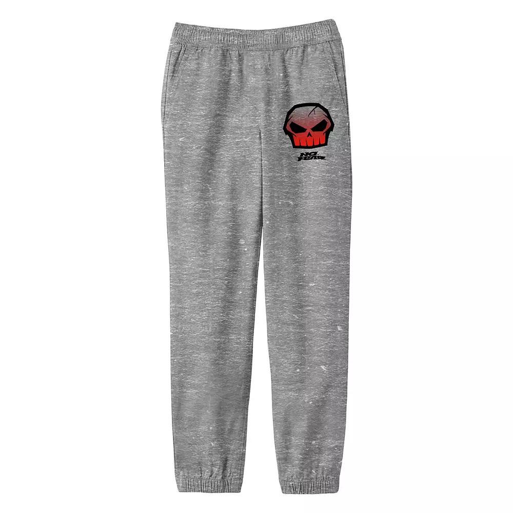 Men's No Fear Red Skull Logo Pajama Pants, Size: Medium, Gray Product Image