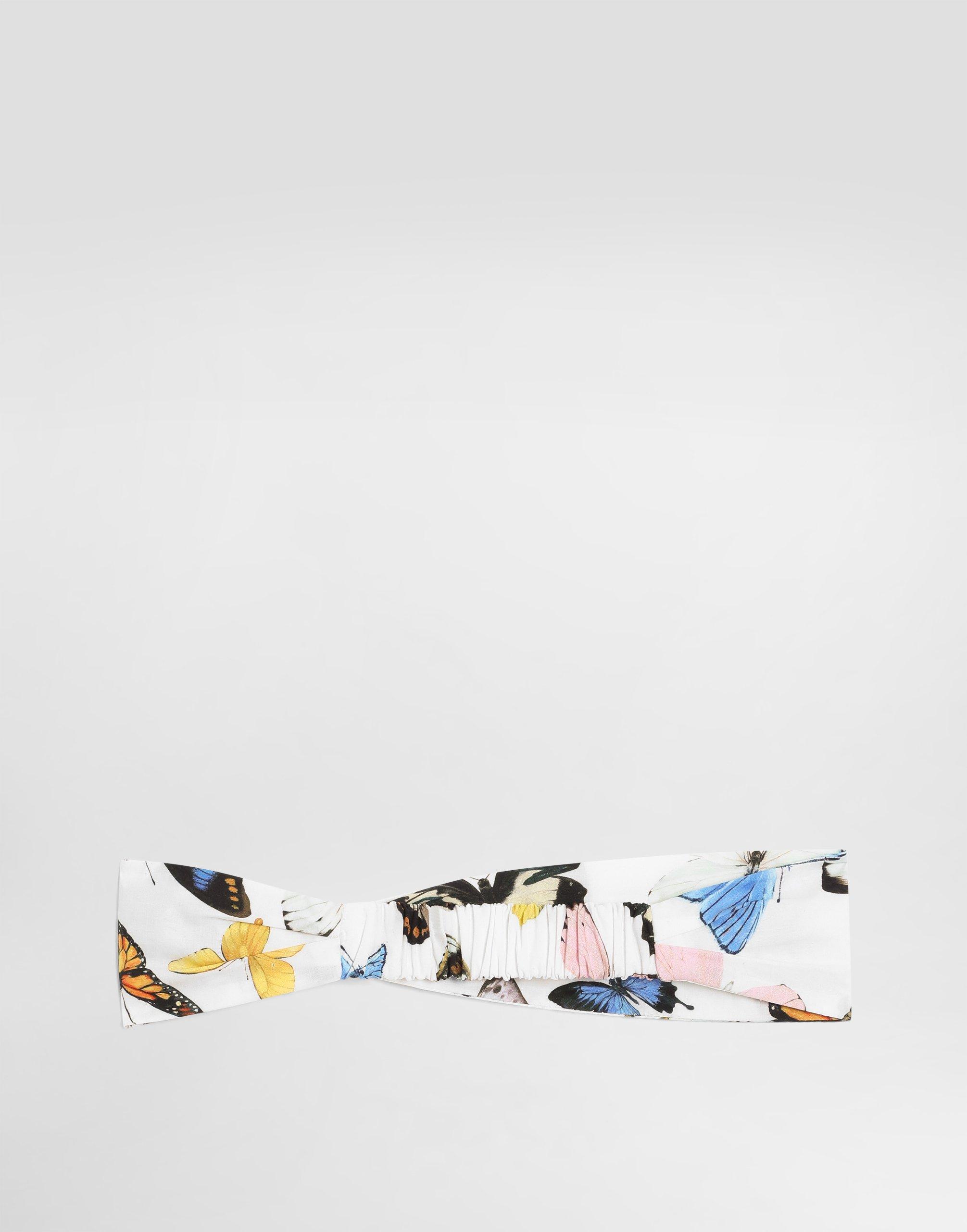 DOLCE & GABBANA Poplin Headband With Butterfly Print Product Image