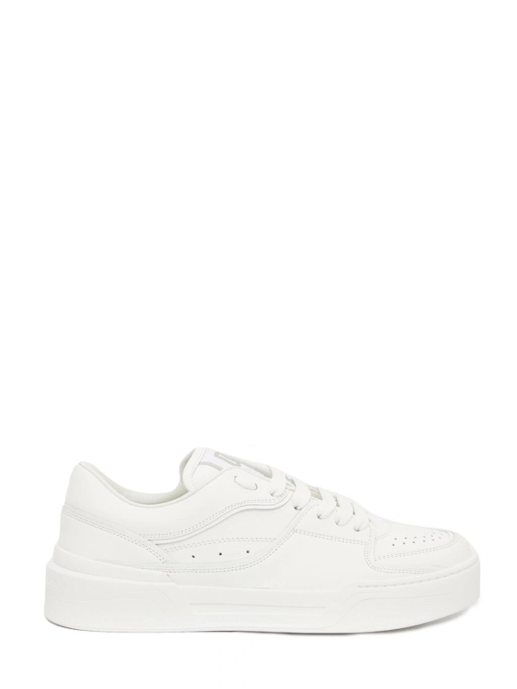 DOLCE & GABBANA White New Roma Leather Sneakers Product Image