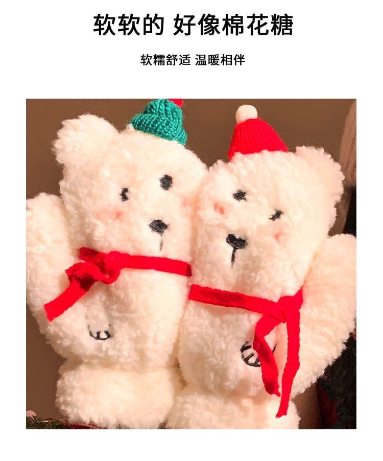 Bear Embroidered Fluffy Gloves Product Image