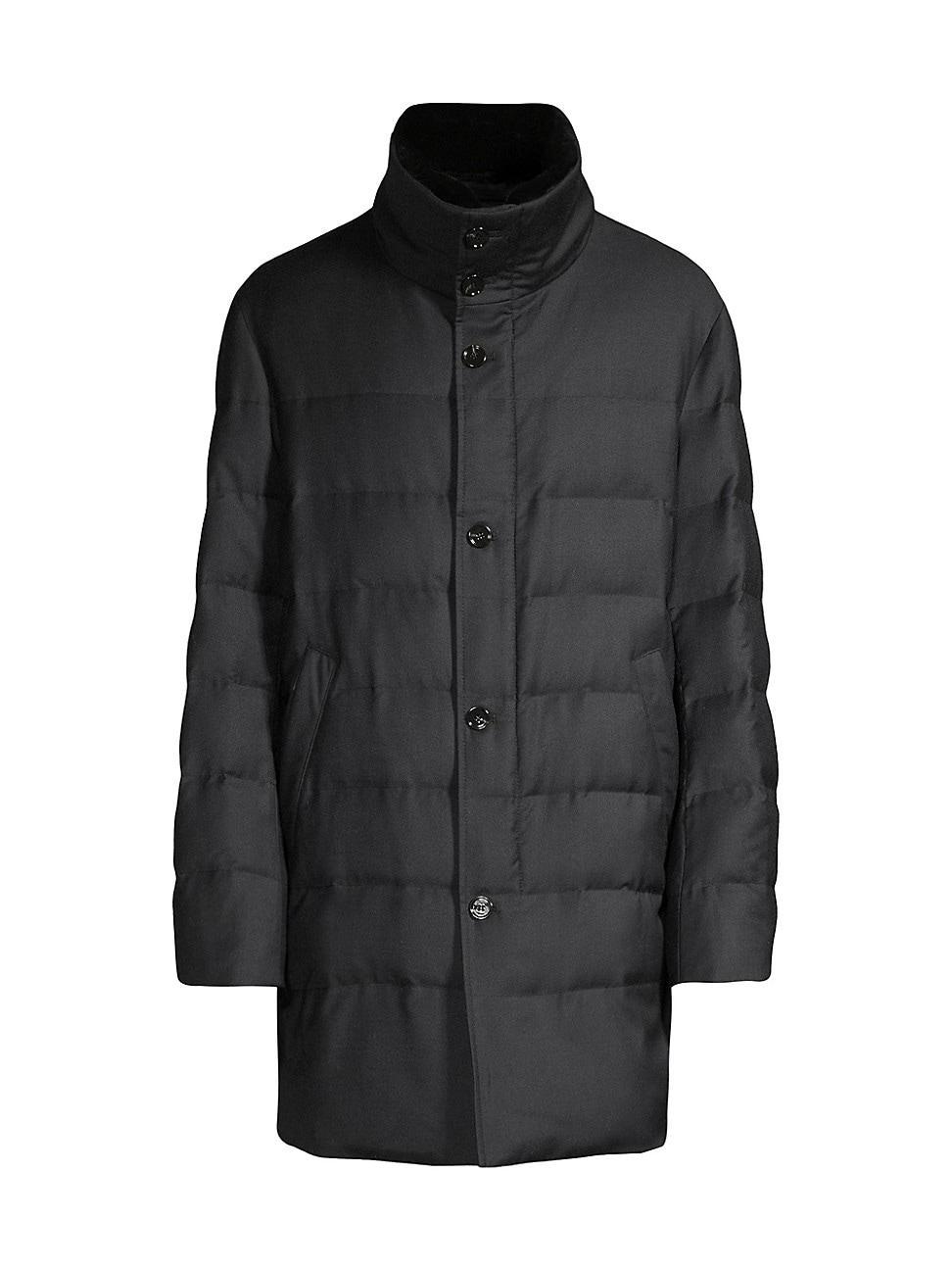 Mens Quilted Wool Parka with Shearling Lamb Product Image