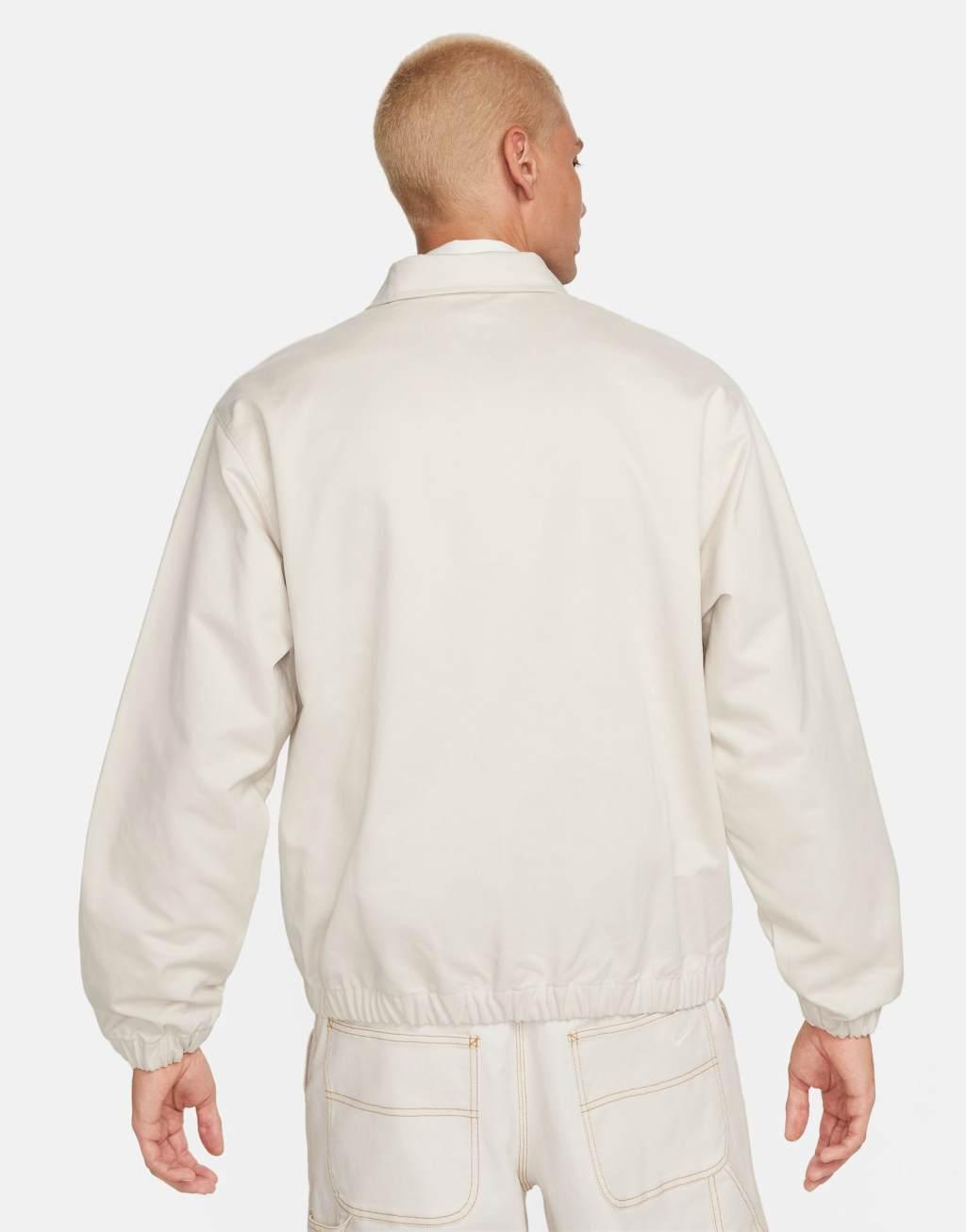 Nike Life woven harrington jacket in off white Product Image