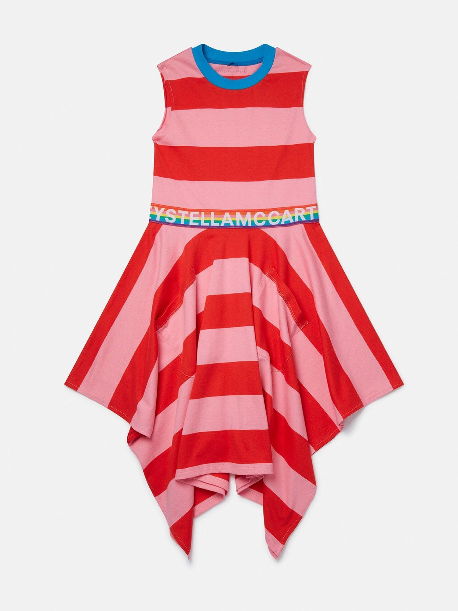 Stella McCartney Striped Dress With Stella Logo Tape Product Image