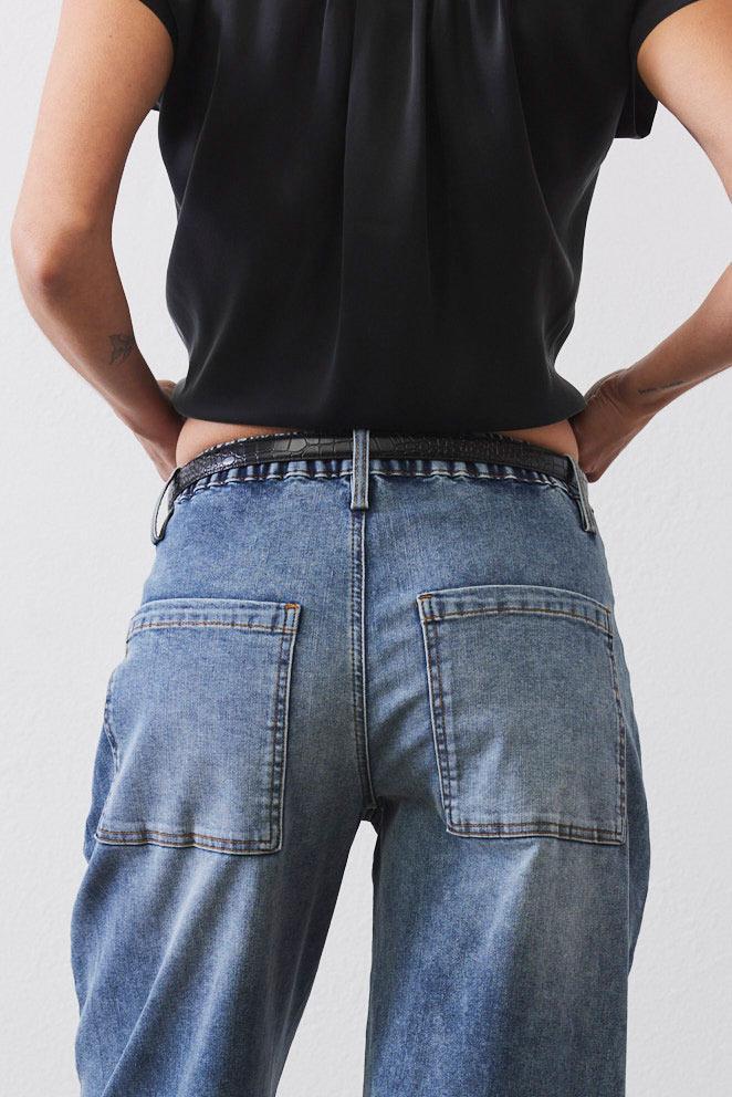 The Slouchy Denim Pants Product Image