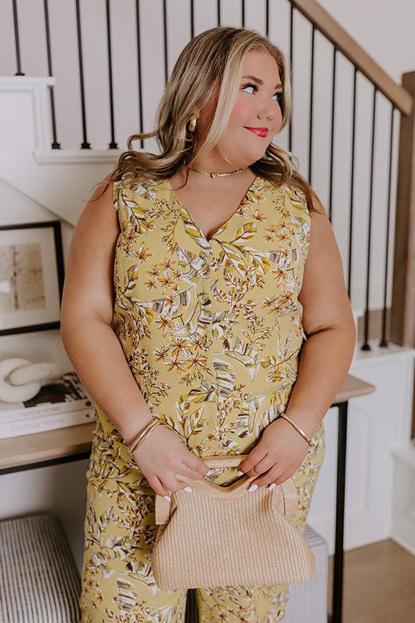 Vacay Bound Linen-Blend Vest Top Curves Product Image