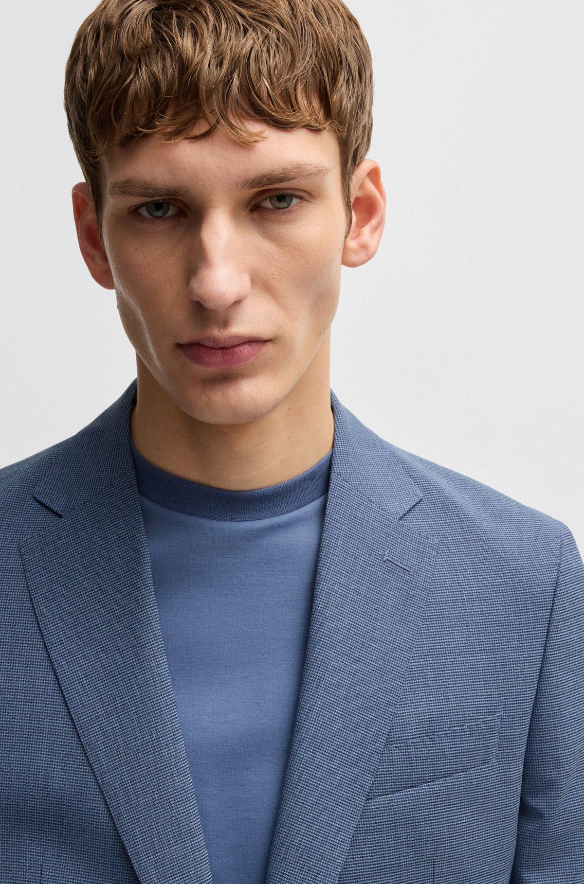 Slim-fit suit in patterned stretch cloth Product Image