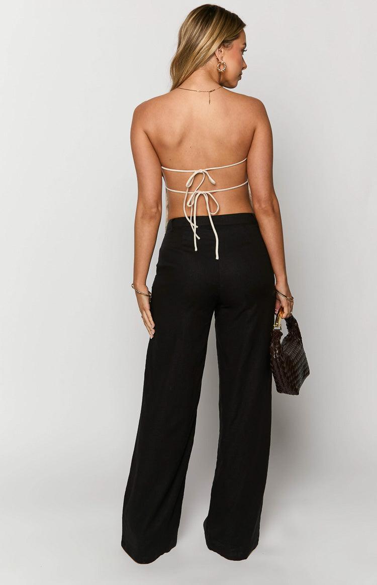 Cabo Black Linen Blend Pants Product Image