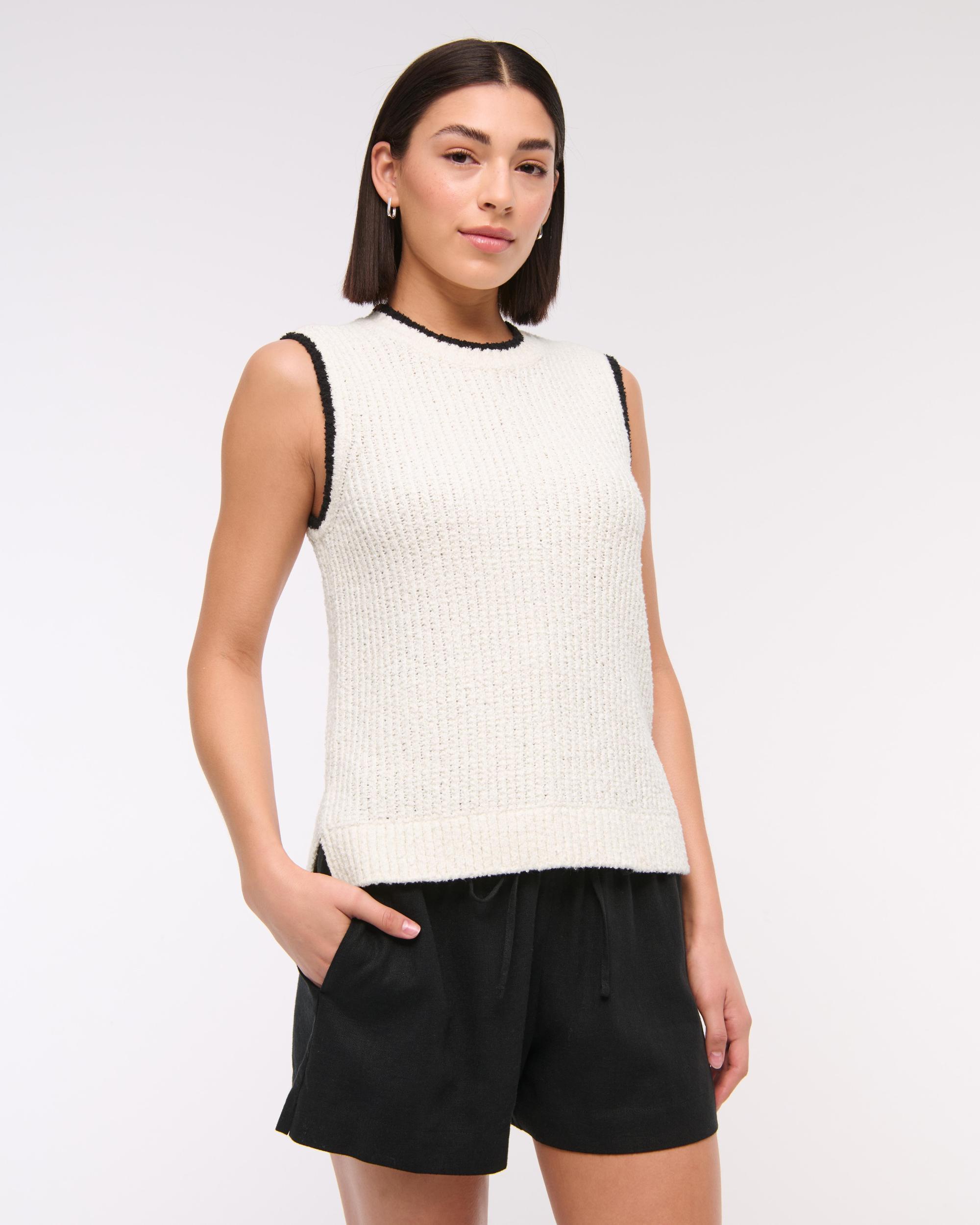 Textural Crew Sweater Shell Tank Product Image