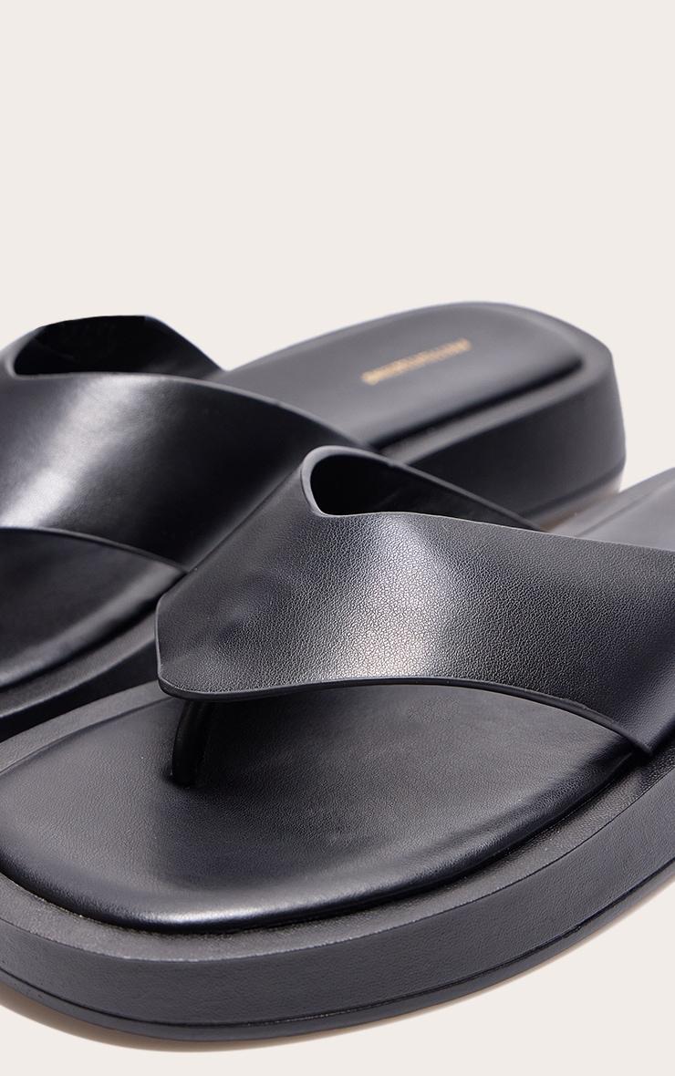 Black Chunky Sandal Toe Post Flip Flops Product Image