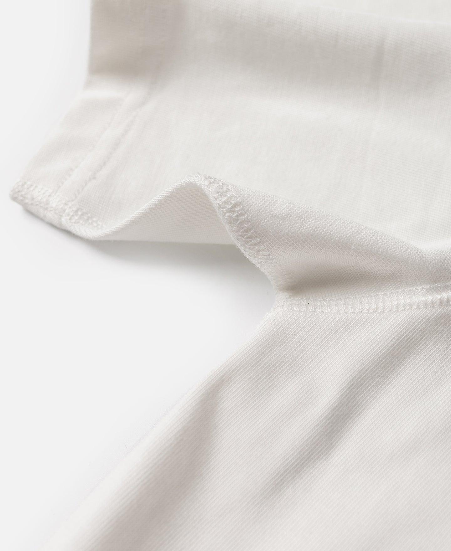 10.6 oz Cotton Short Sleeve Henley T-Shirt - White Product Image