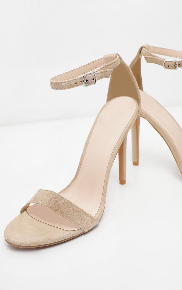 Nude Single Strap Heeled Sandals Product Image