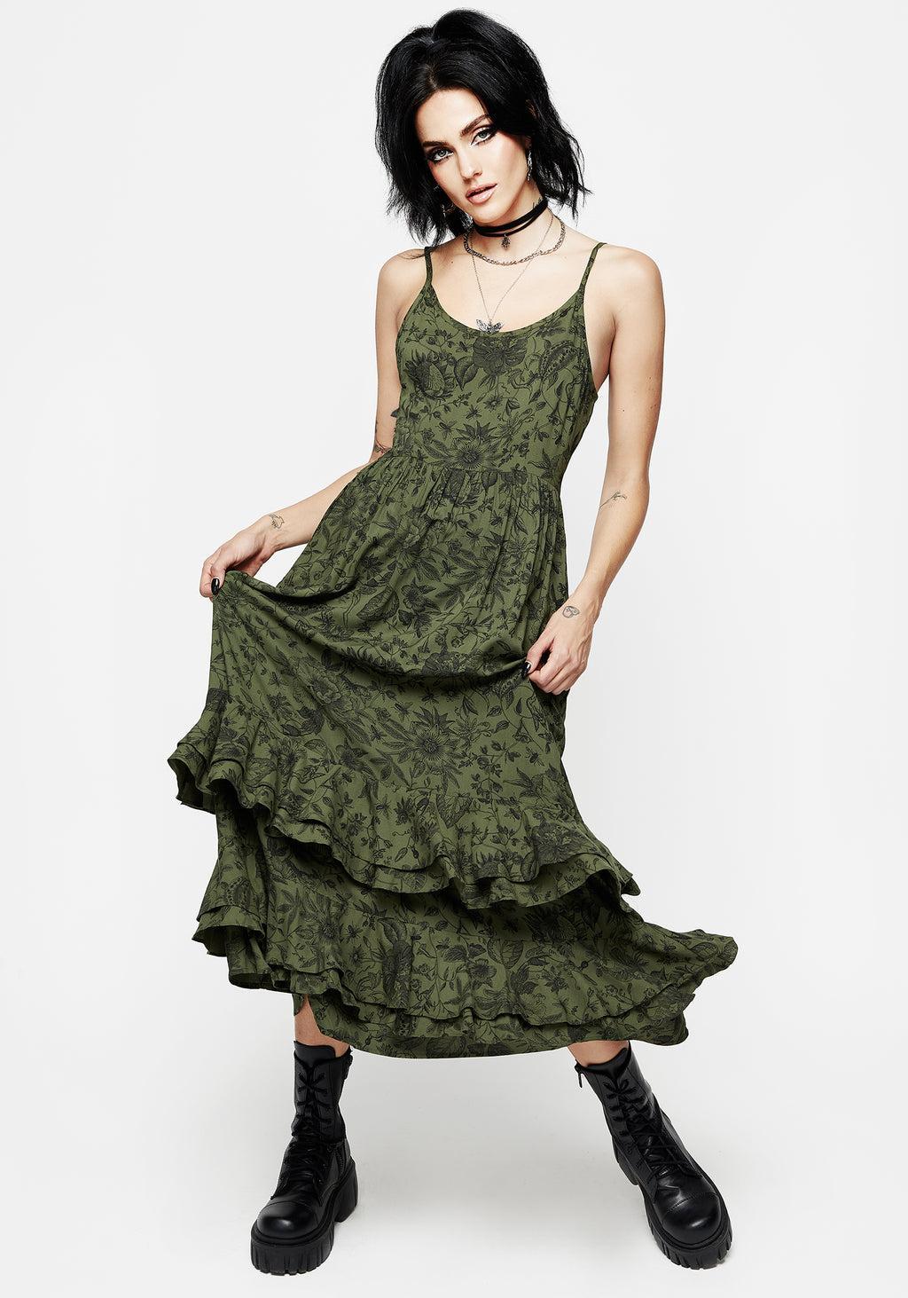 Meadowflowers Floral Print Tiered Midaxi Cami Dress Product Image