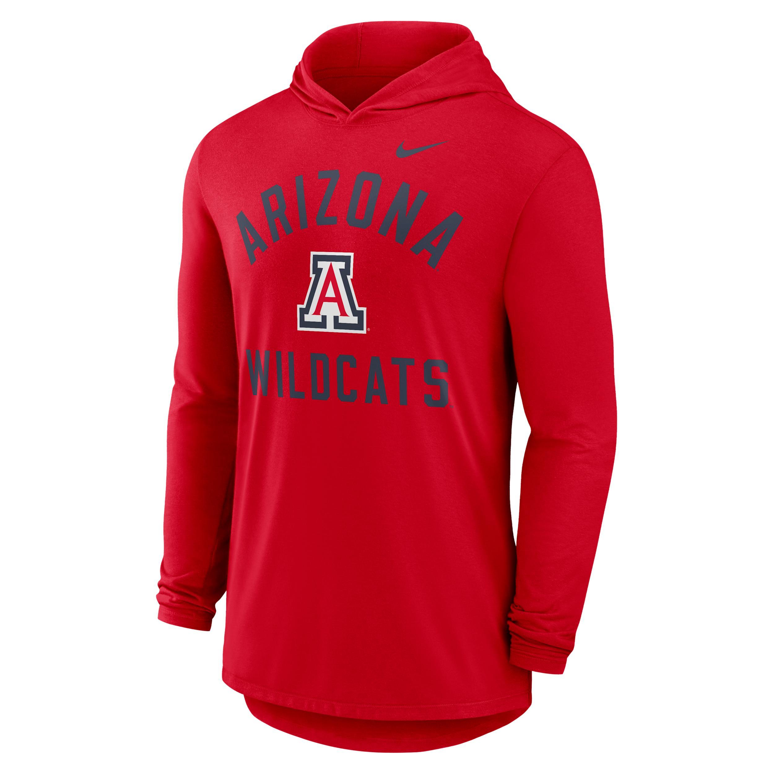 Arizona Campus Arch Nike Mens Dri-FIT College Long-Sleeve Hooded T-Shirt | 01NB65NUAN-SSR Product Image