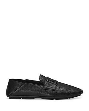 Mens Logo-Appliqu Leather Driving Loafers Product Image