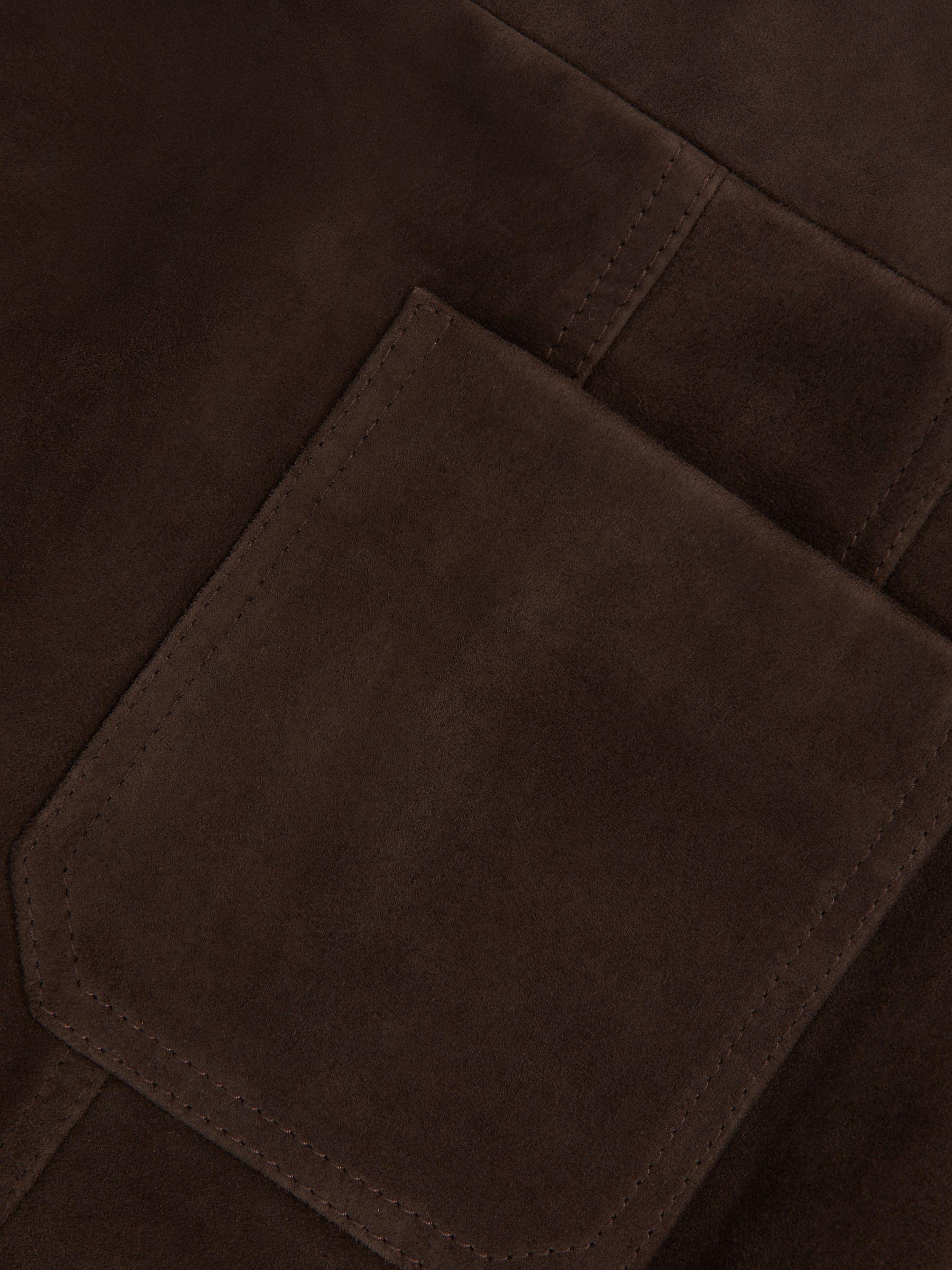 Mini Suede Patch Pocket Skirt in Chocolate Brown Product Image