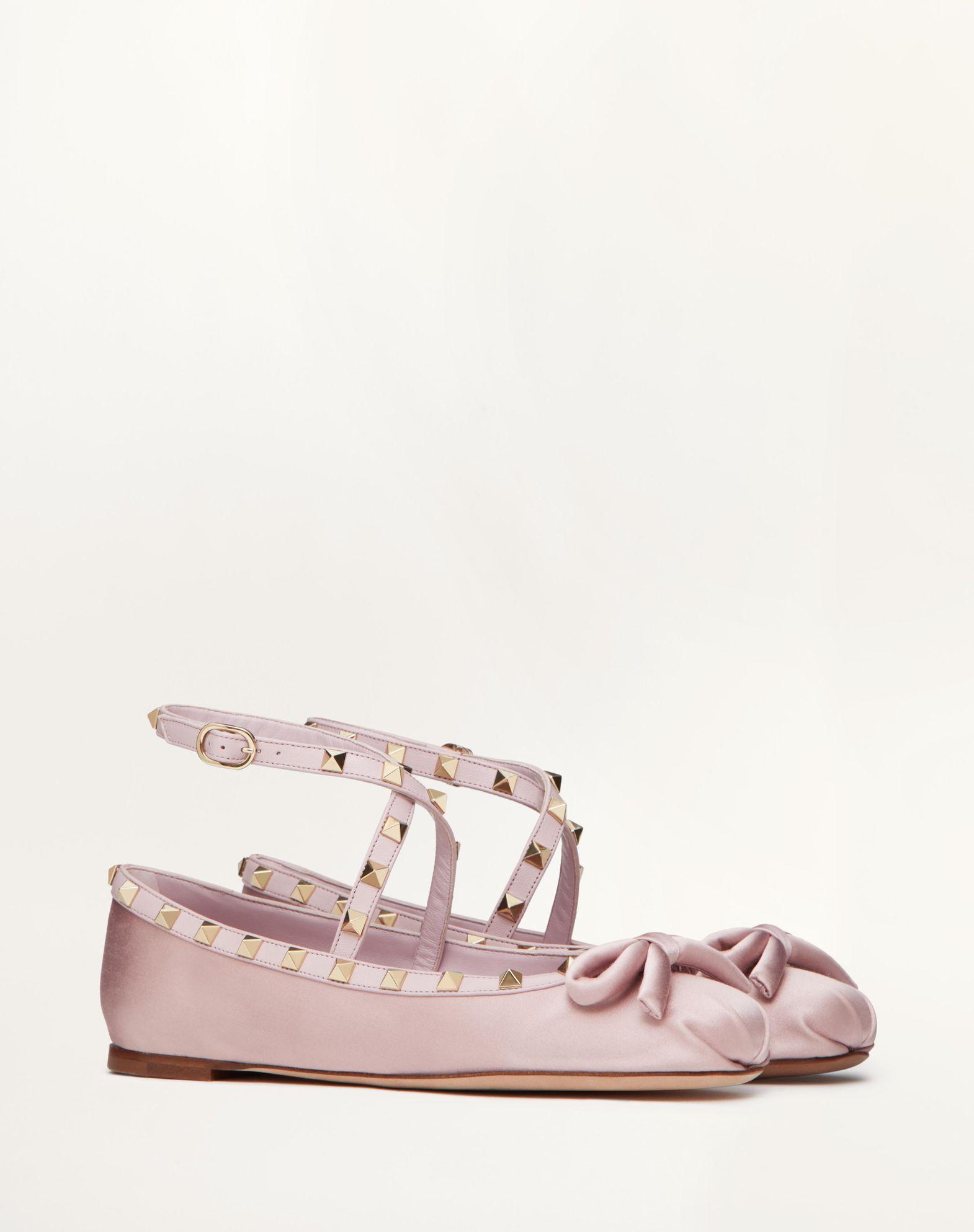 Rockstud Satin Ballerina Product Image