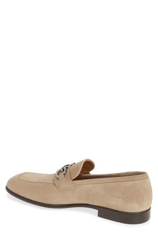 FERRAGAMO Men's Foster Gancini Suede Bit Loafers In Beige Product Image