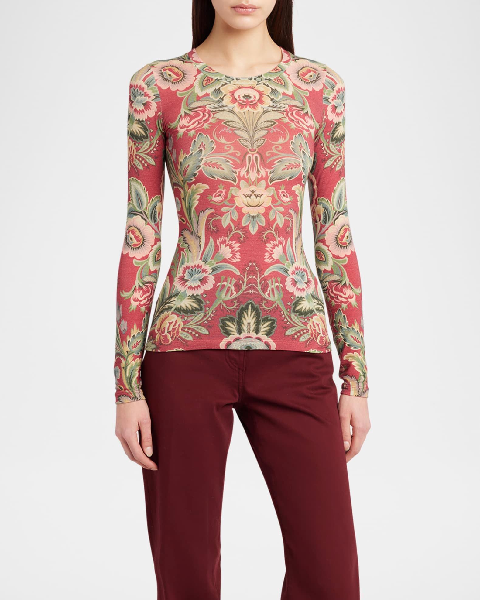 Floral Jersey Long-Sleeve T-Shirt Product Image