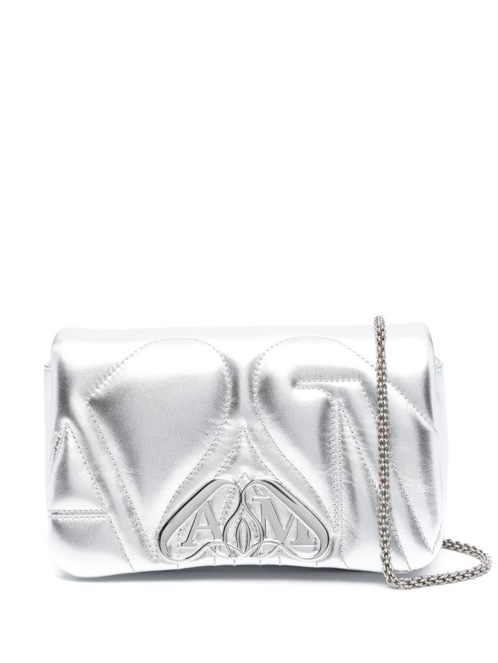 ALEXANDER MCQUEEN Alexander Mc Queen Seal Leather Shoulder Bag In Silver Product Image