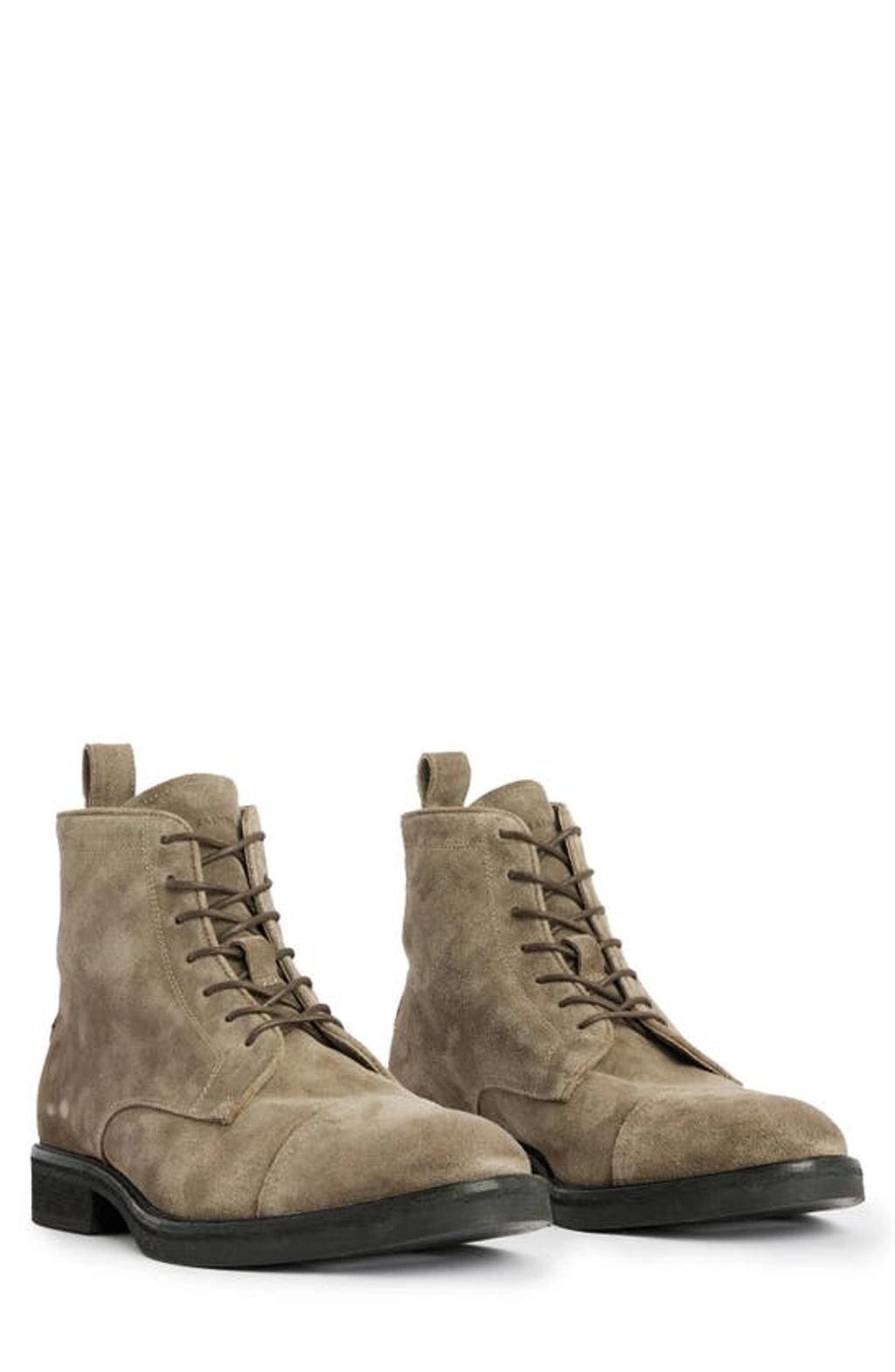 ALLSAINTS Drago Lace-up Suede Ankle Boots In Khaki Product Image