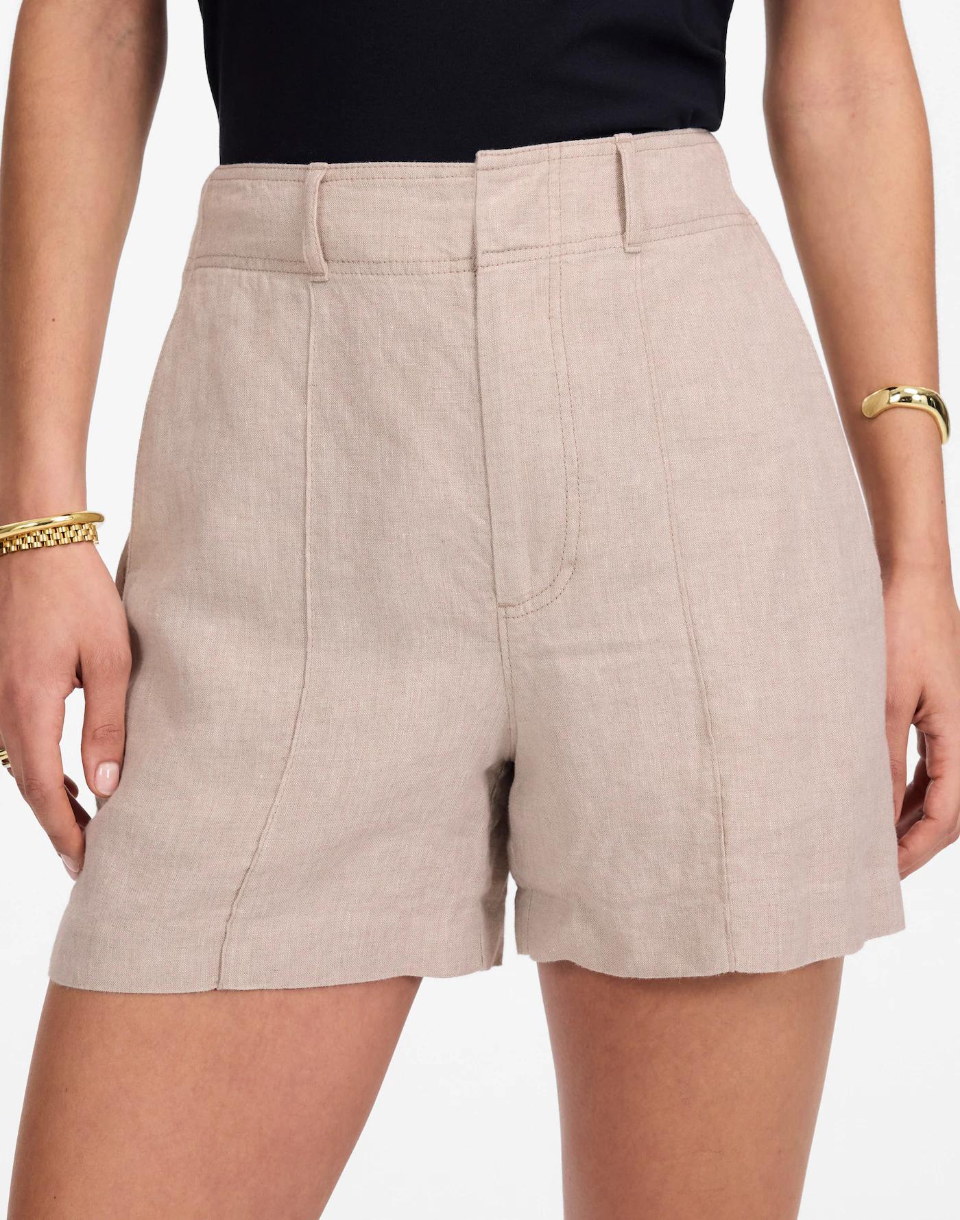 Pintucked Shorts in 100% Linen Product Image