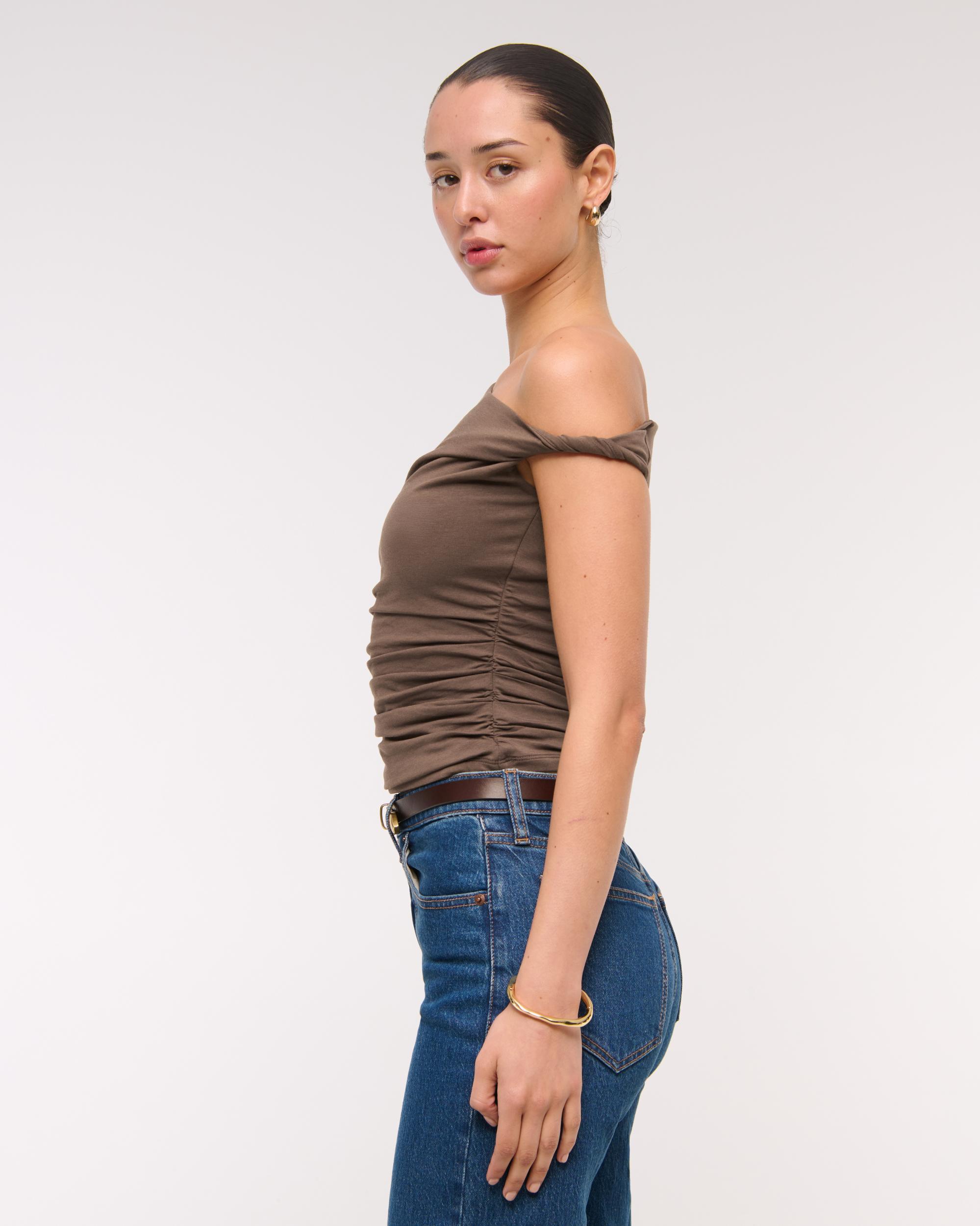 Asymmetrical Mesh Twist Top Product Image