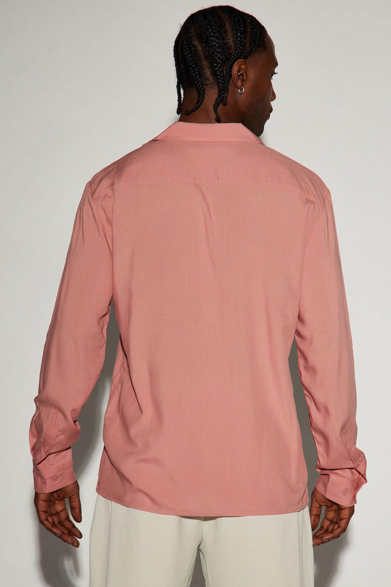 Dawson Relaxed Long Sleeve Button Up Shirt - Mauve Product Image