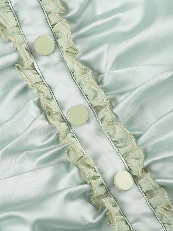 Short Sleeve Tee with Mesh Patchwork Ruffle Product Image