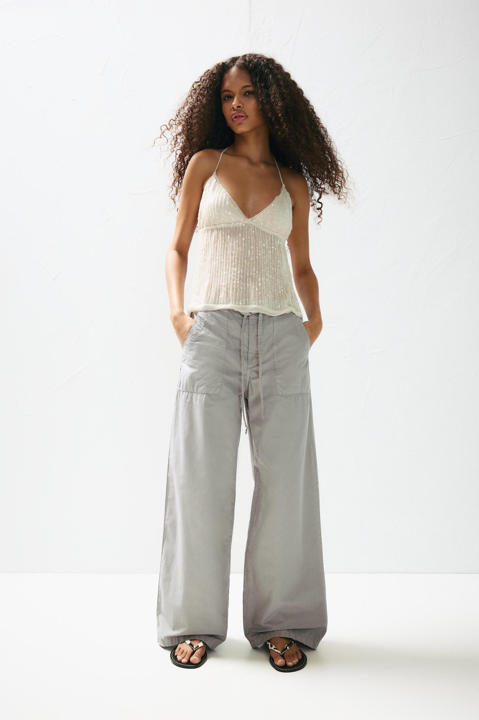 Baggy poplin trousers Product Image