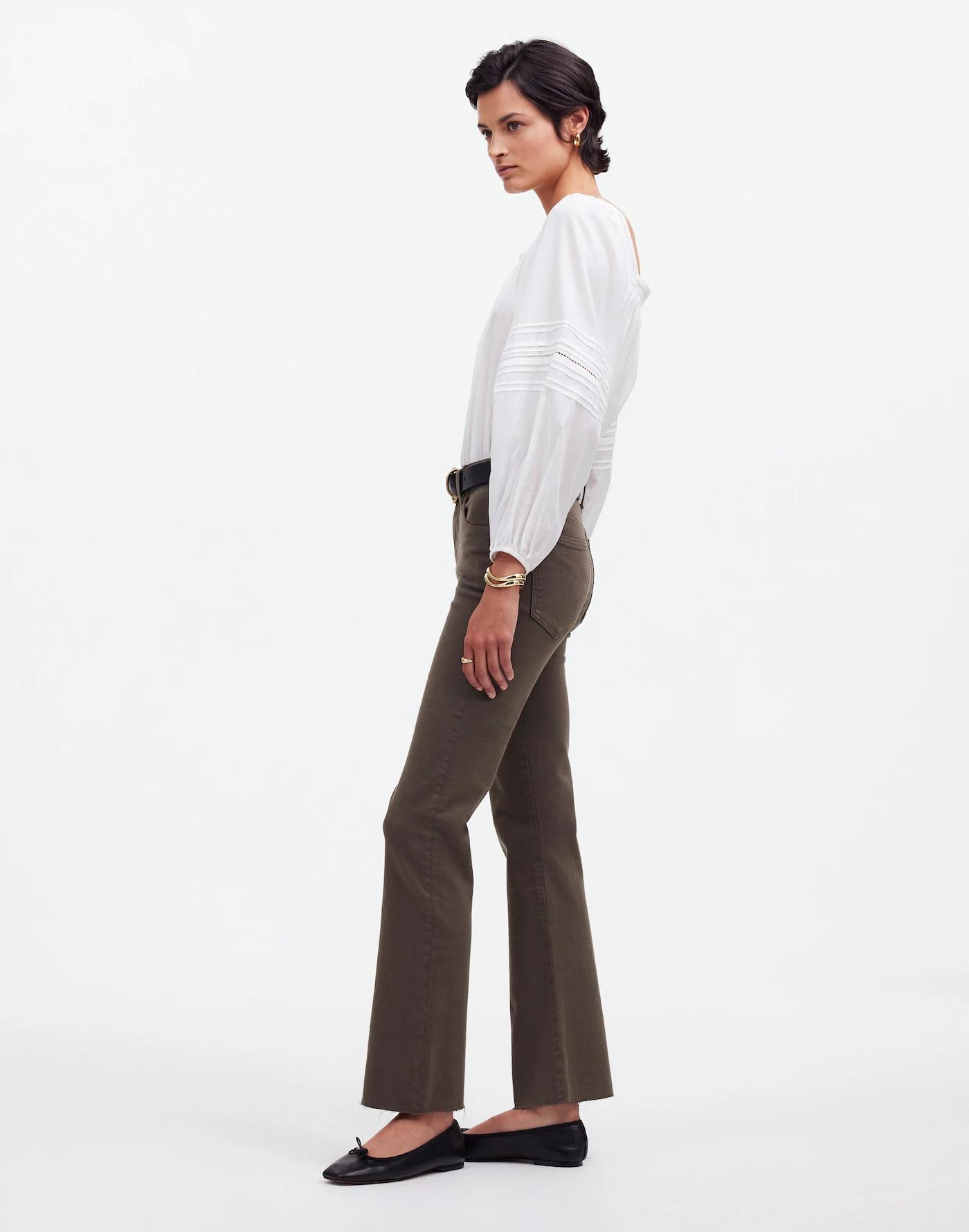 Tall Kick Out Crop Jeans in Driftwood Brown: Raw-Hem Edition Product Image