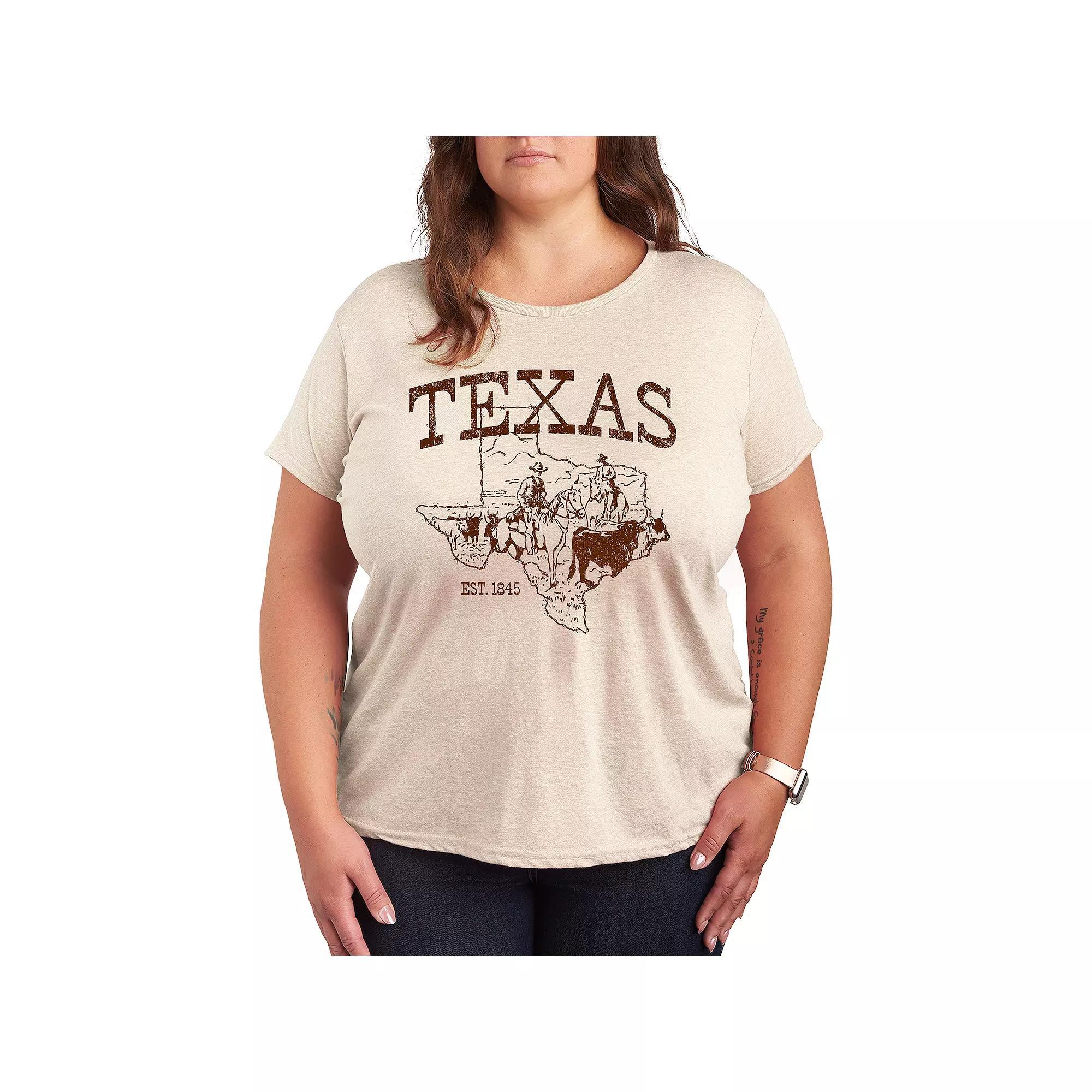 Plus Texas Graphic Tee, Women's, Size: 2XL, Beige Product Image