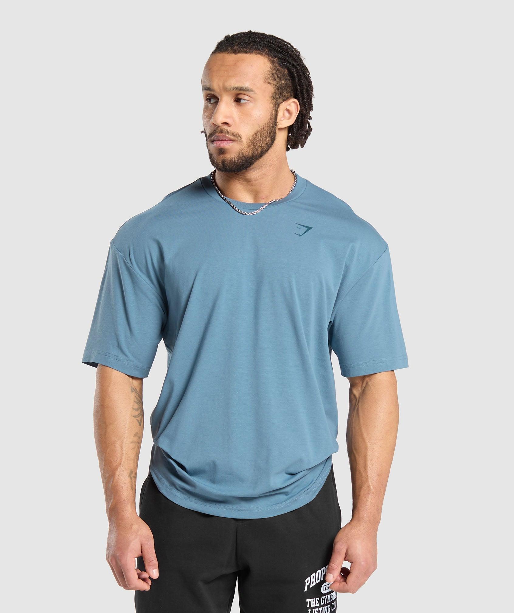 Gymshark Heavy Duty Apparel T-Shirt - Faded Blue Male Product Image