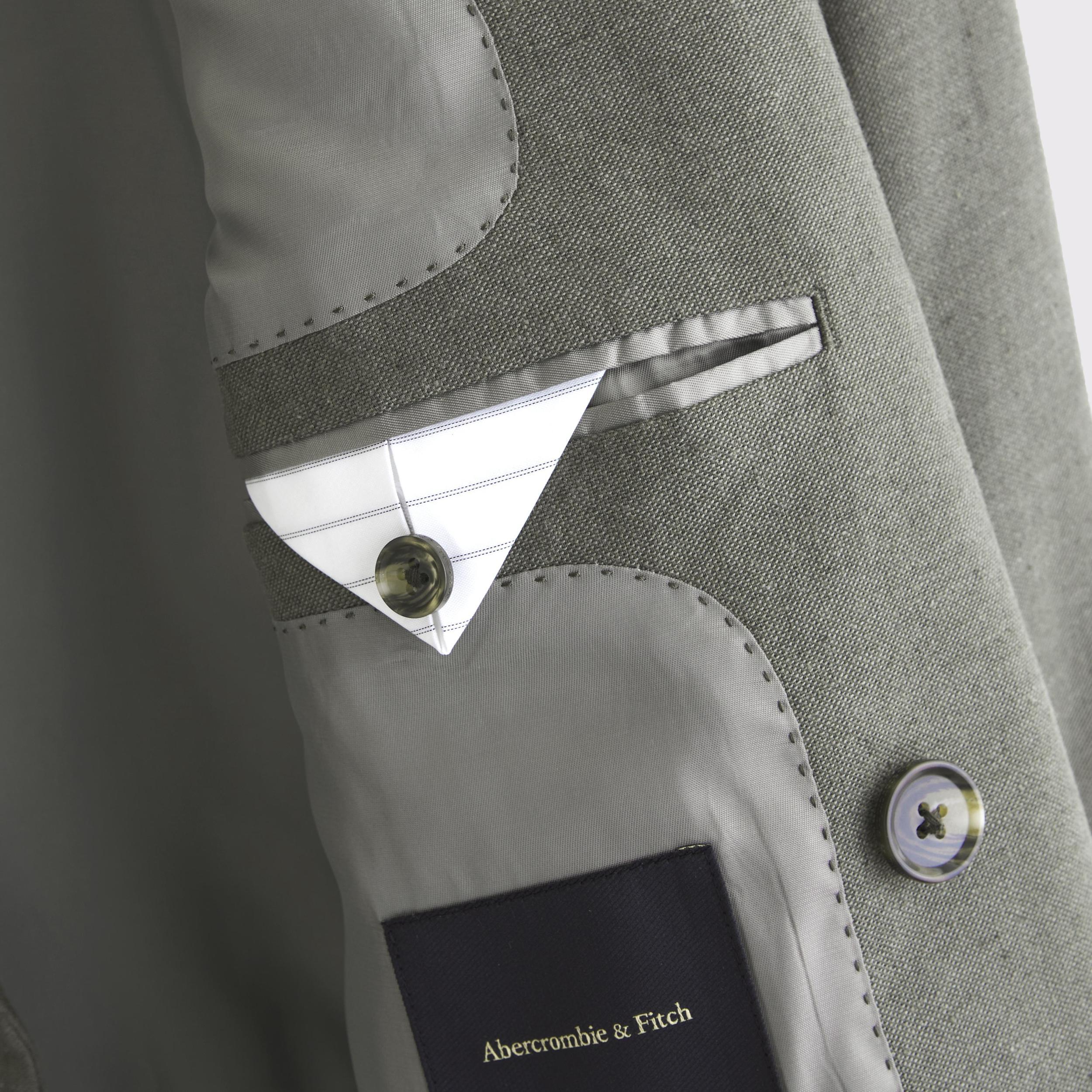 The A&F Collins Double-Breasted Cotton-Texture Blazer Product Image