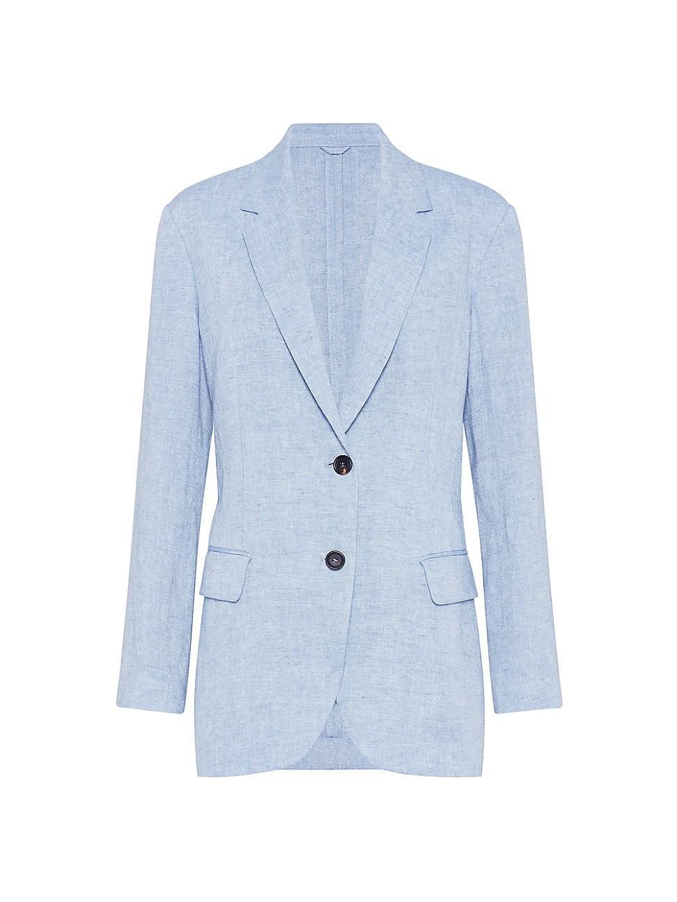 Womens Linen Sparkling Canvas Blazer Product Image