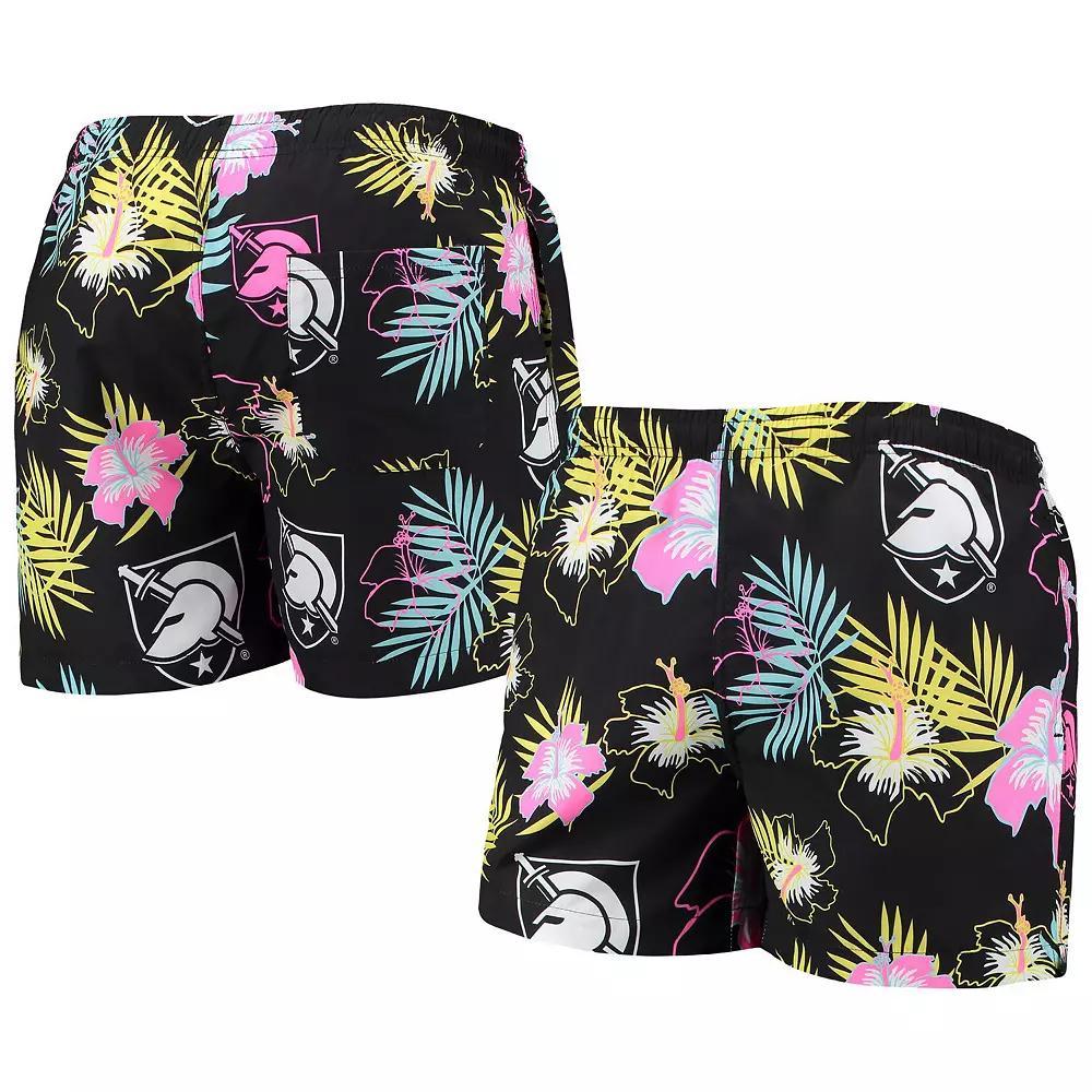 Men's FOCO Black Army Black Knights Neon Floral Swim Trunks,  Product Image