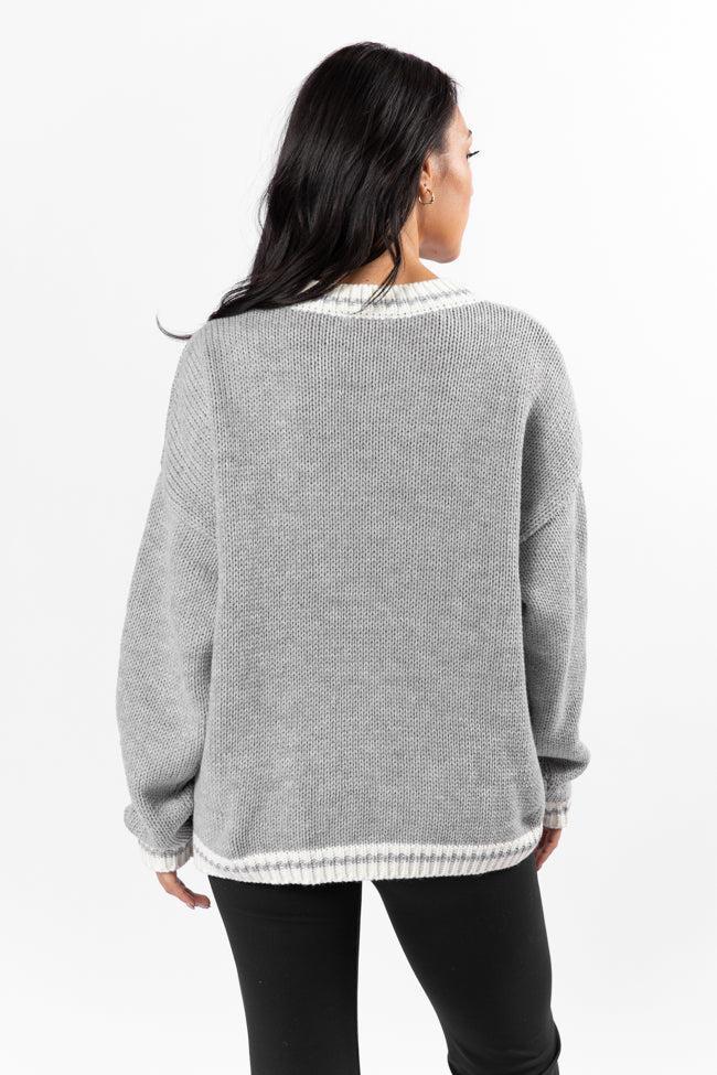 Stay At Home Club Grey Sweater FINAL SALE Product Image