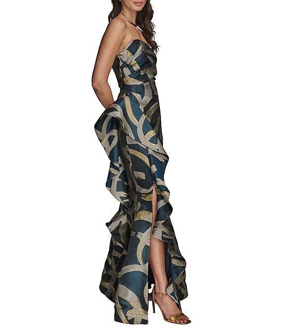 Donna Karan Strapless Abstract Print Jacquard Dress Product Image