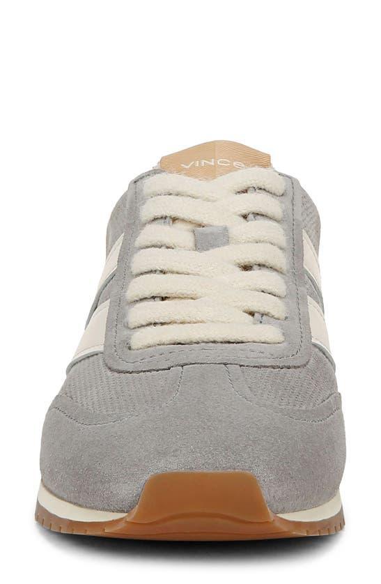 Oasis Mixed Leather Retro Sneakers In Fog Gray Product Image