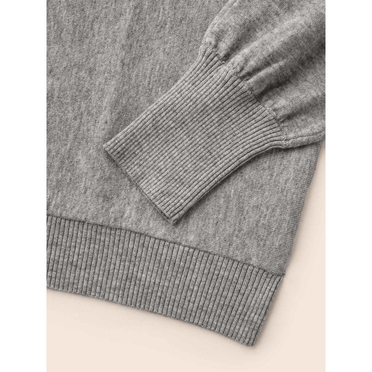 Plus Size Supersoft Essentials Dolman Sleeves Pullover DarkGray Women Casual Loose Long Sleeve Round Neck Everyday Pullovers BloomChic 22-24/3X Product Image