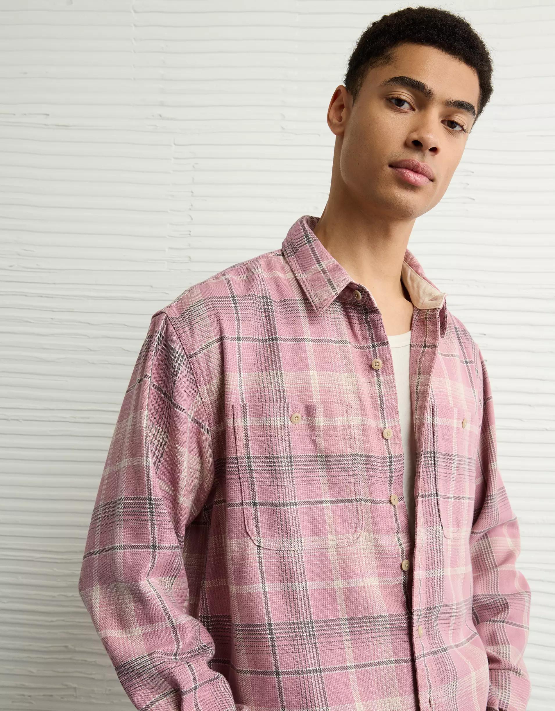 AE Textured Flannel Shirt Product Image