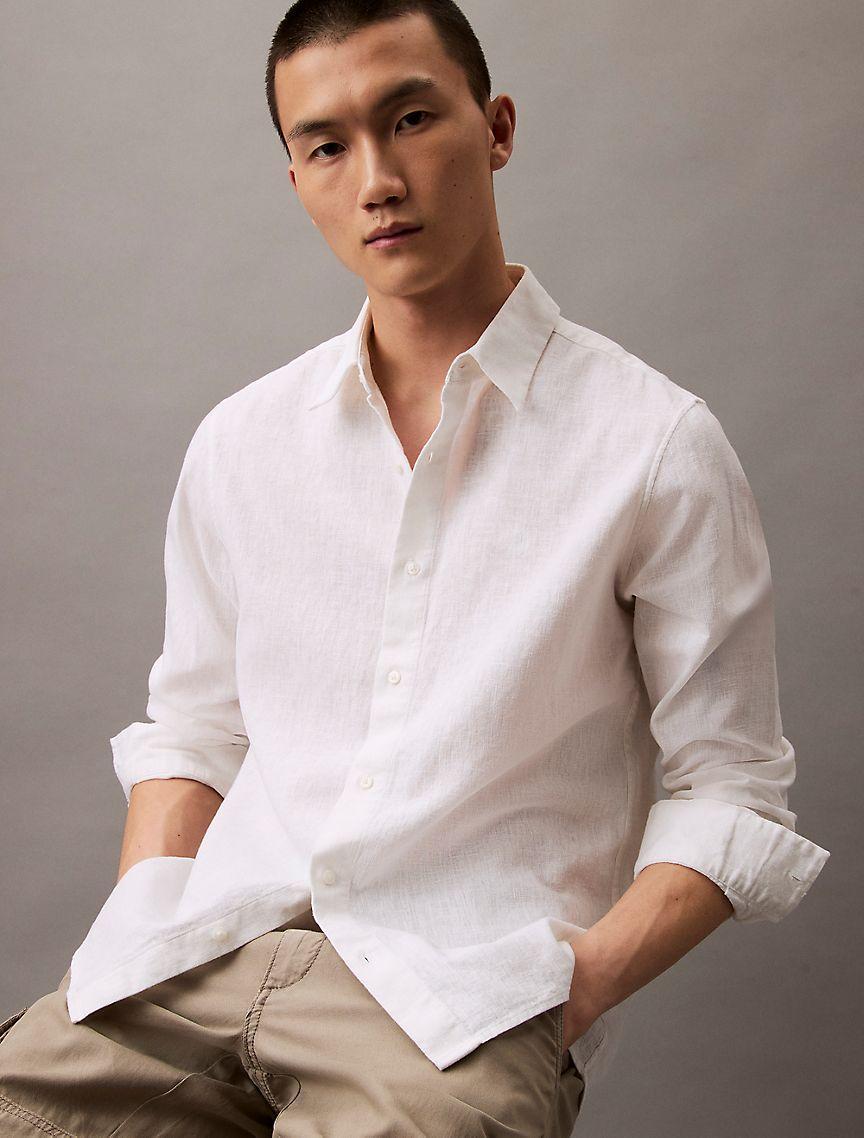 Linen Cotton Classic Button-Down Shirt Product Image