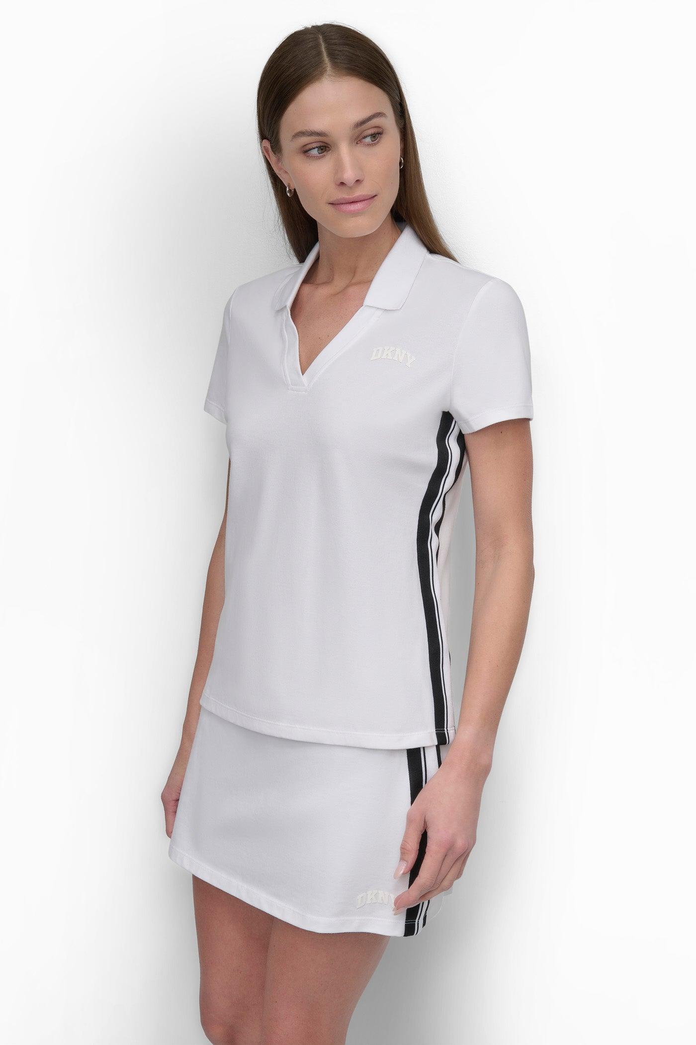 SHORT SLEEVE POLO WITH VARSITY STRIPE TAPING Product Image