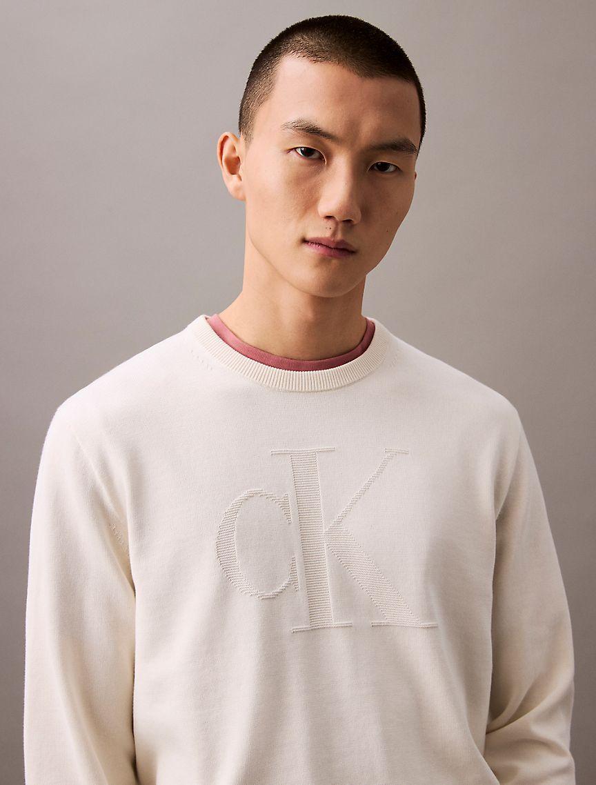 Smooth Cotton Monogram Logo Sweater Product Image