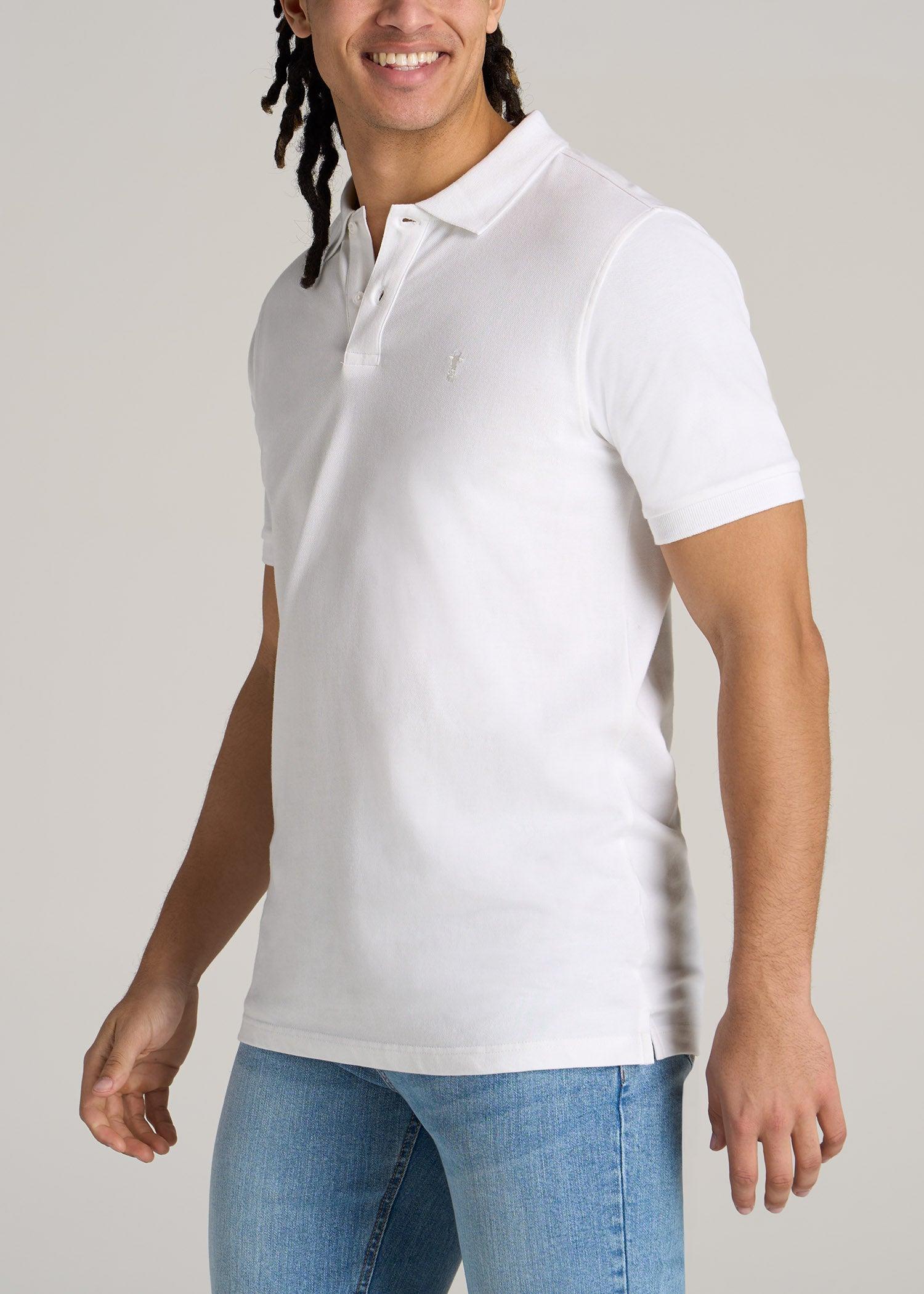 Men's Tall Classic Polo with Embroidered Logo in Vapor Grey Product Image